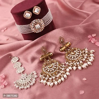 Pearls Choker Set With Mangtikka For Women/Girls