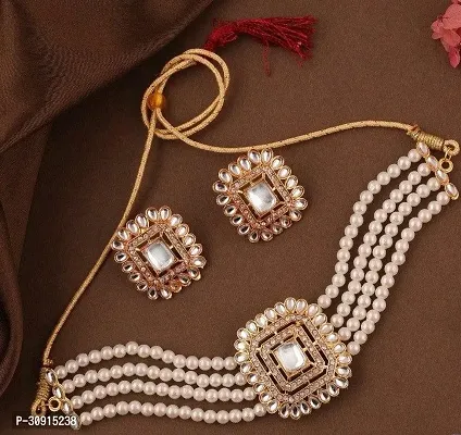 Pearls Choker Set With Mangtikka For Women/Girls-thumb2