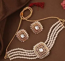 Pearls Choker Set With Mangtikka For Women/Girls-thumb1