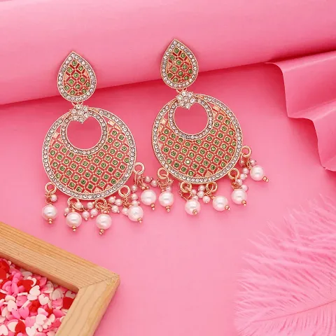 Gold Plated American Diamond Earrings For Women And Girls