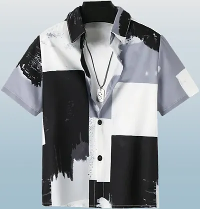 Shango Kid's Printed Polyester Short Sleeve Regular Fit Spread Collar Casual wear Shirt (U_C_849)