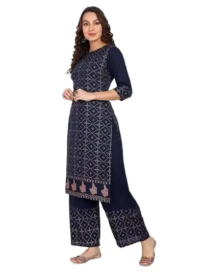 MG Creation Straight Embroidery Kurti with Pant Set For Women