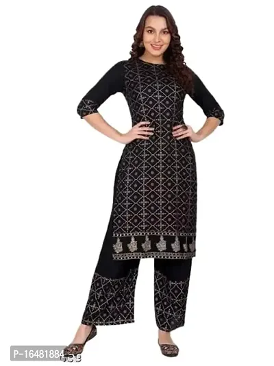 MG Creation Straight Embroidery Kurti with Pant Set For Women