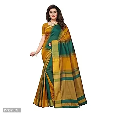 Bhuwal Fashion Women's Art Silk Saree With Blouse Piece-thumb0