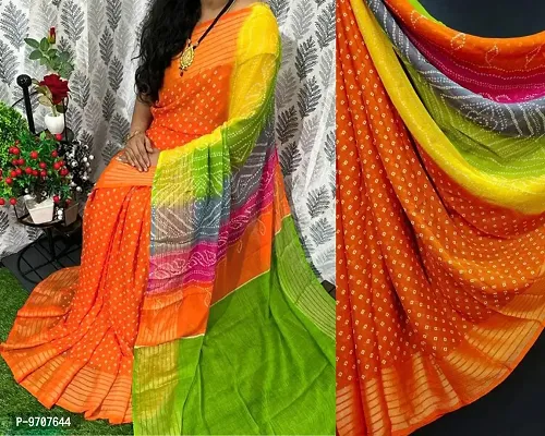 Fancy Chiffon Saree with Blouse Piece for Women-thumb0