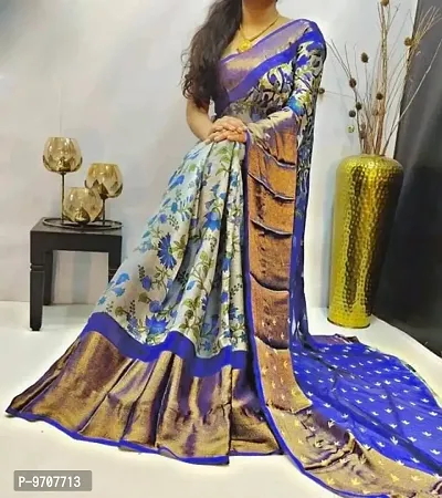 Fancy Chiffon Saree with Blouse Piece for Women-thumb0