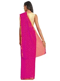Bhuwal Fashion Women's chiffon Saree with Blouse Piece (Pink)-thumb1