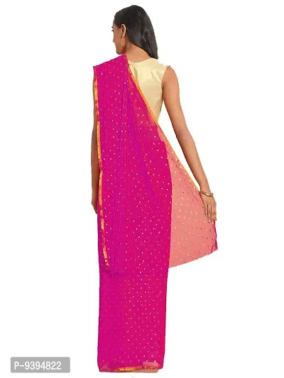 Bhuwal Fashion Women's chiffon Saree with Blouse Piece (Pink)-thumb2
