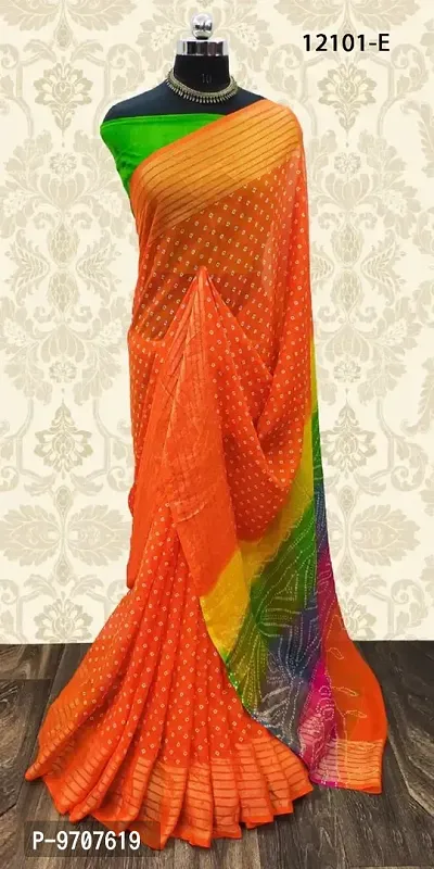 Fancy Chiffon Saree with Blouse Piece for Women-thumb0