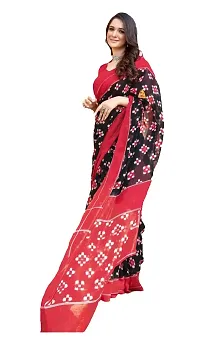 Stylish Red  Cotton printed saree with Blouse-thumb4