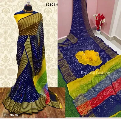 Fancy Chiffon Saree with Blouse Piece for Women-thumb0