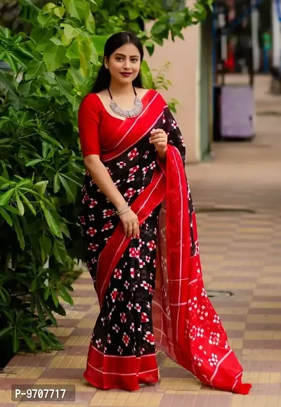 Fancy Cotton Saree with Blouse Piece for Women-thumb0