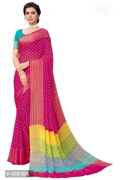 Fancy Chiffon Saree with Blouse Piece for Women-thumb0