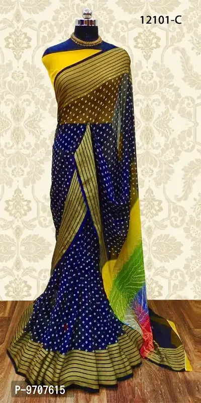 Fancy Chiffon Saree with Blouse Piece for Women-thumb0