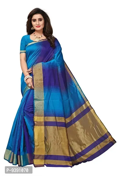 Bhuwal Fashion Women's Art Silk Saree with Blouse (Multicolour)?-thumb0