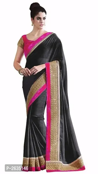 Georgette Border Saree With Blouse Piece-thumb0