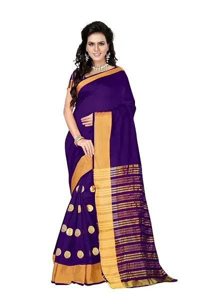 Gold Foil Polka Cotton Sarees @ Best Price