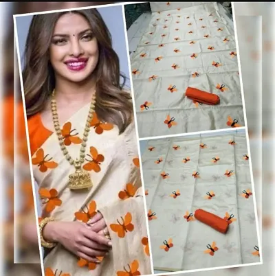 Stylish Zarna Silk Butterfly Saree With Blouse Piece