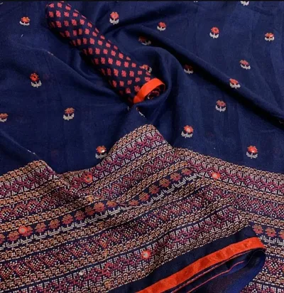 Best Selling Jute Cotton Saree with Blouse piece 