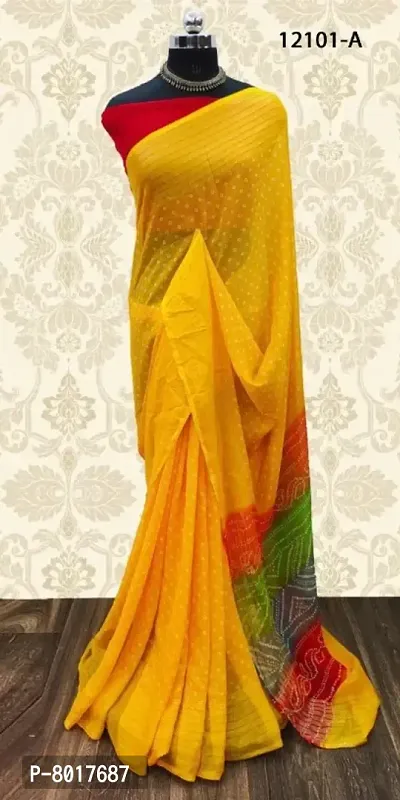 Alluring Chiffon Printed Saree with Blouse piece-thumb0