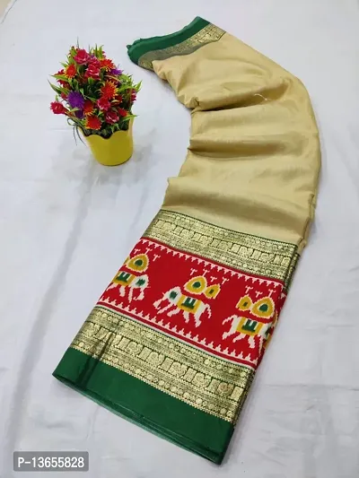 Stylish Dola Art Silk  Patola Print Saree with blouse-thumb0