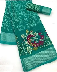 elegant chiffon foil print  saree with blouse-thumb1