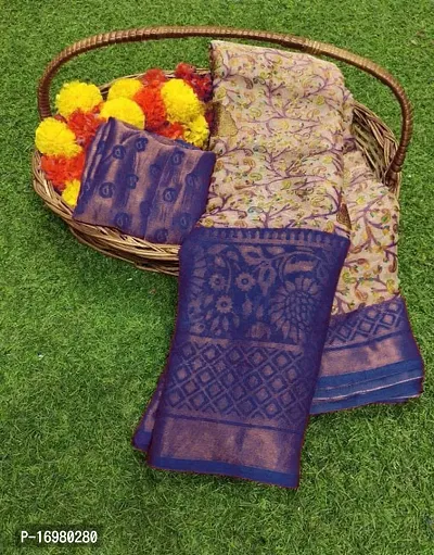 Attractive  brasso viscose silk   saree with blouse