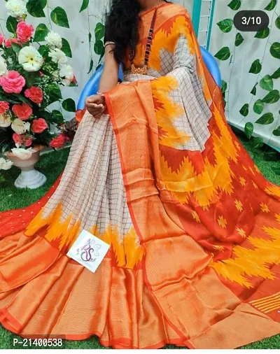 chiffon cheks design  multicolour saree   with blouse