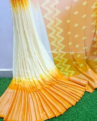 chiffon cheks design YELLOW saree   with blouse-thumb1