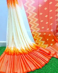 chiffon cheks design  multicolour saree   with blouse-thumb1