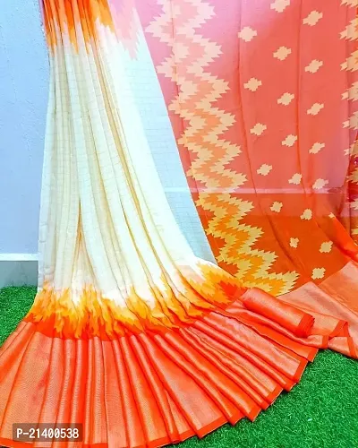 chiffon cheks design  multicolour saree   with blouse-thumb2