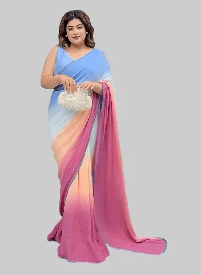 Trending Georgette Saree with Blouse piece 