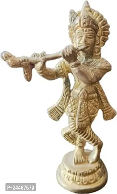 Decorative Showpiece-Krishna -Brass, Golden