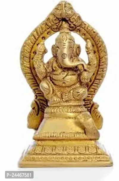 Decorative Showpiece-Ganesh  -Brass, Golden-thumb0