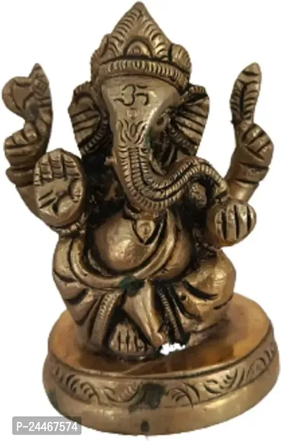 Decorative Showpiece-Ganesh -Brass, Golden-thumb0