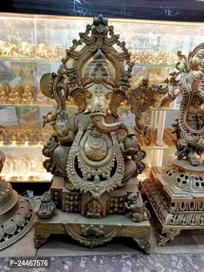 Decorative Showpiece-Ganesh -Brass, Golden
