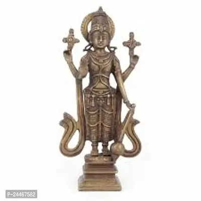 Decorative Showpiece-Vishnu ji -Brass, Golden-thumb0