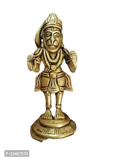 Decorative Showpiece-Hanuman -Brass, Golden-thumb0