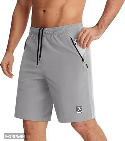 Stylish Cotton Blend Solid Regular Shorts For Men-thumb0