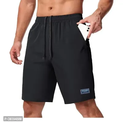 Trendy Black Cotton Blend Solid Shorts For Men