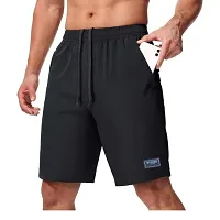 Trendy Black Cotton Blend Solid Shorts For Men-thumb4