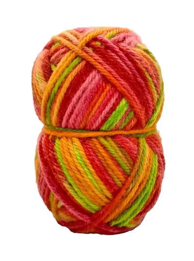 GT-Galaxy Multi Colour Poly Wool Chunky Hand Knitting Yarn - Pack of 1 Balls (Colour: Pink)