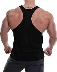 Solid Black Gym Vest for Men ( Black - Grey Batman)-thumb2