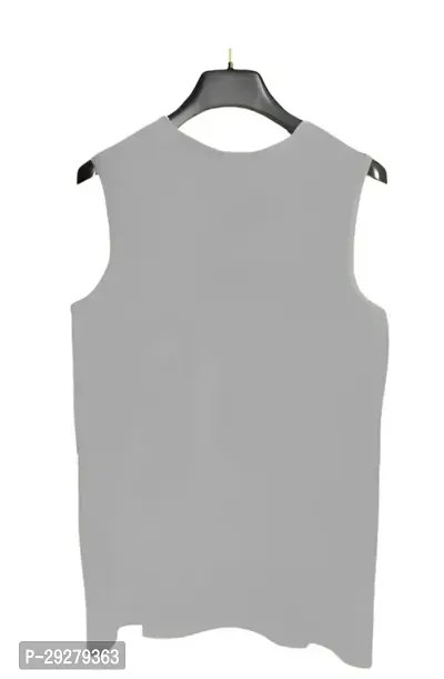 Solid Grey Gym Vest for Men ( Grey - Black Bull )-thumb2