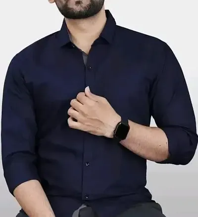 Classic Long Sleeves Solid Casual Shirts for Men