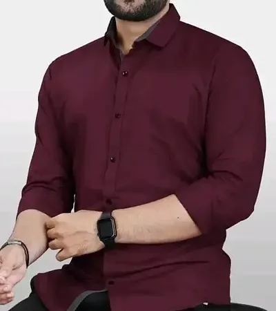 Classic Long Sleeves Solid Casual Shirts for Men