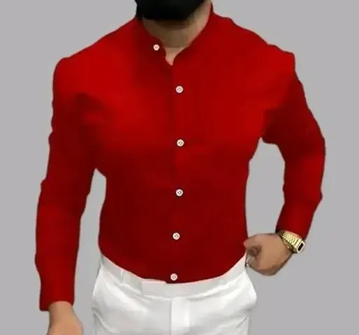 Plain Shirt's For Mens Mandrain Coller Without Pocket Full Sleeves