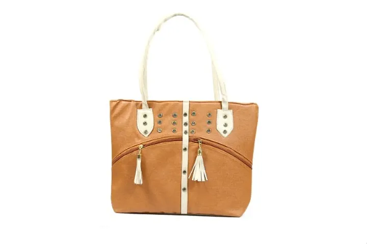 Elegant Leatherette Embellished Handbags For Women