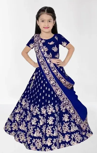 Girls Semi Stitched lehenga Choli Set