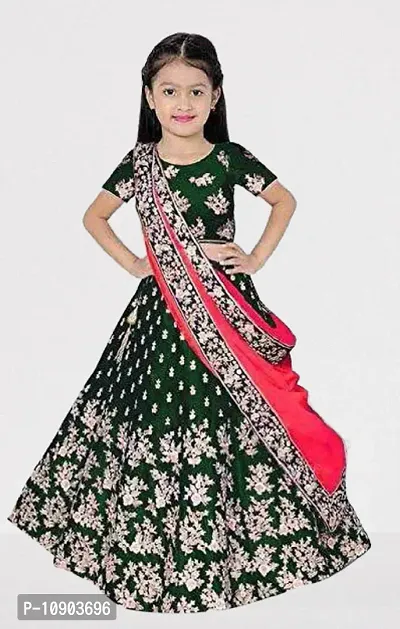 Classic Satin Embroidered Lehenga Cholis for Kids Girls